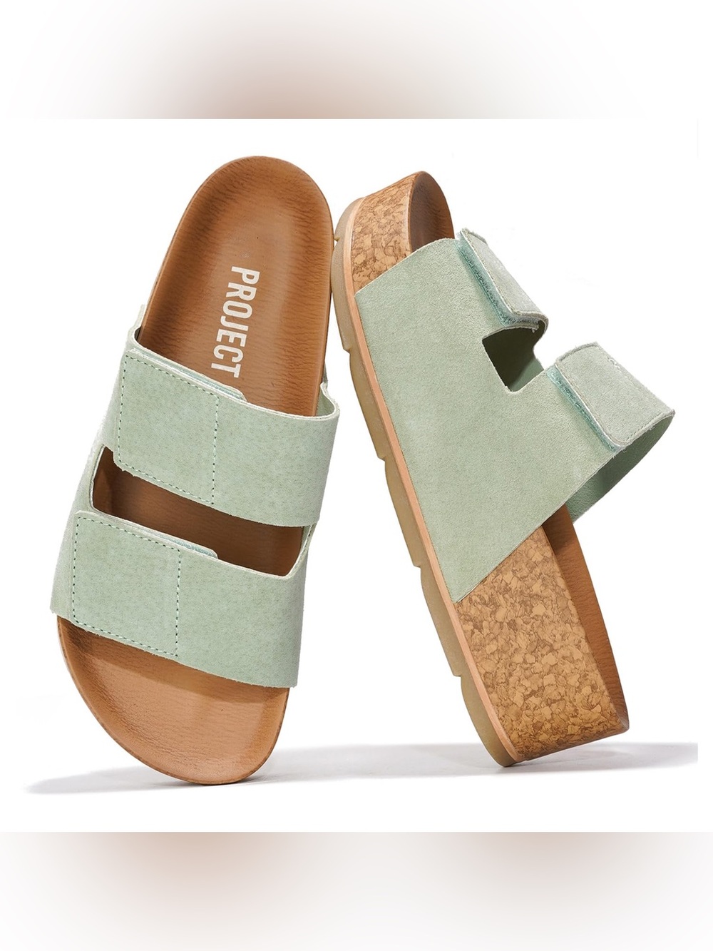 BRAND NEW IN BOX PROJECT CLOUD pismo Suede Cork Slide Sandals platforms size 8